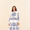 Farm Rio Off-White Navy Embroidered Midi Dress 2 Farm Rio Off-White Navy Embroidered Midi Dress -Farm Rio Fashion Store 298412 01
