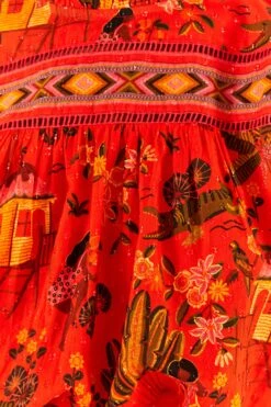 Red Secret Garden Organic Cotton Blouse -Farm Rio Fashion Store 299824 05