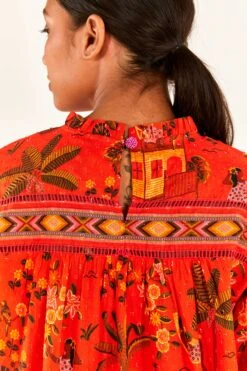 Red Secret Garden Organic Cotton Blouse -Farm Rio Fashion Store 299824 06