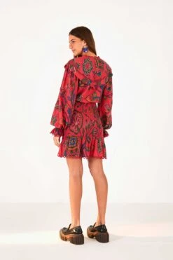 Farm Rio Red Sunset Tapestry Mini Dress -Farm Rio Fashion Store 301793 04