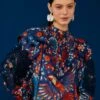 Farm Rio Navy Pineapple Flowers Blouse -Farm Rio Fashion Store 301819 01