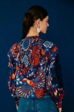 Farm Rio Navy Pineapple Flowers Blouse -Farm Rio Fashion Store 301819 03