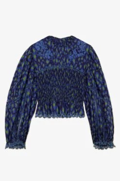 Farm Rio Blue Leopard Pop Blouse -Farm Rio Fashion Store 301831 06