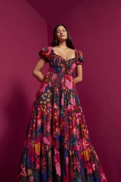 Farm Rio Mixed Wild Life Lenzing™ Ecovero™ Viscose Maxi Dress -Farm Rio Fashion Store 301881 05