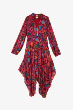 Farm Rio Red Lisa Sheer Midi Dress -Farm Rio Fashion Store 301903 04