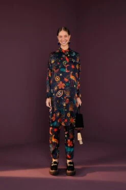 Farm Rio Black Cerrado Sky Lenzing™ Ecovero™ Viscose Shirtdress -Farm Rio Fashion Store 301933 04 1