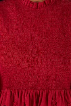 Farm Rio Burgundy 3D Hearts Blouse -Farm Rio Fashion Store 302015 05