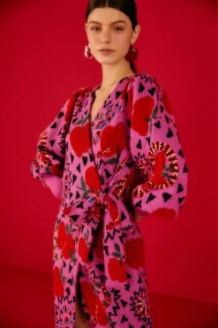 Farm Rio Pink Snake Fruit Sweater Dress -Farm Rio Fashion Store 302212 03