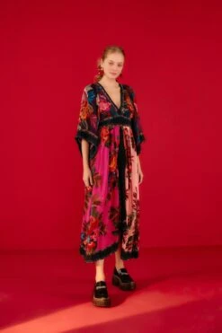 Farm Rio Flower Scarves Maxi Dress -Farm Rio Fashion Store 302323 01
