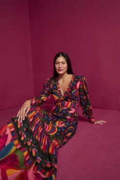 Farm Rio Black Banana Sky Lenzing™ Ecovero™ ViscoseMaxi Dress -Farm Rio Fashion Store 302687 03