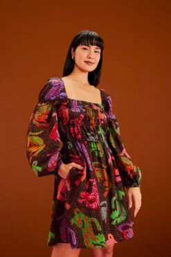 New Arrival 11 Farm Rio Black Wild Leopards Mini Dress