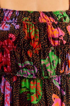 Farm Rio Black Wild Leopards Mini Dress -Farm Rio Fashion Store 303763 04