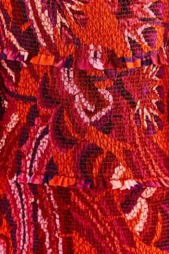 Farm Rio Orange Chevron Forest Maxi Dress -Farm Rio Fashion Store 303765 05