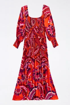 Farm Rio Orange Chevron Forest Maxi Dress -Farm Rio Fashion Store 303765 06