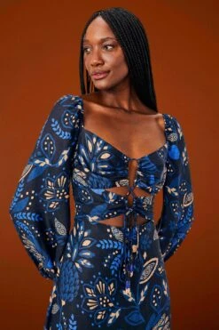 Farm Rio Black Macaw Forest Midi Dress -Farm Rio Fashion Store 303774 03