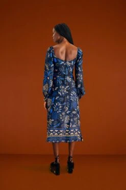 Farm Rio Black Macaw Forest Midi Dress -Farm Rio Fashion Store 303774 04