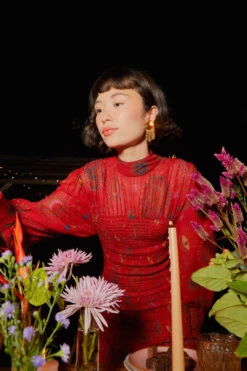 Farm Rio Red Mystic Night Midi Dress -Farm Rio Fashion Store 303778 04