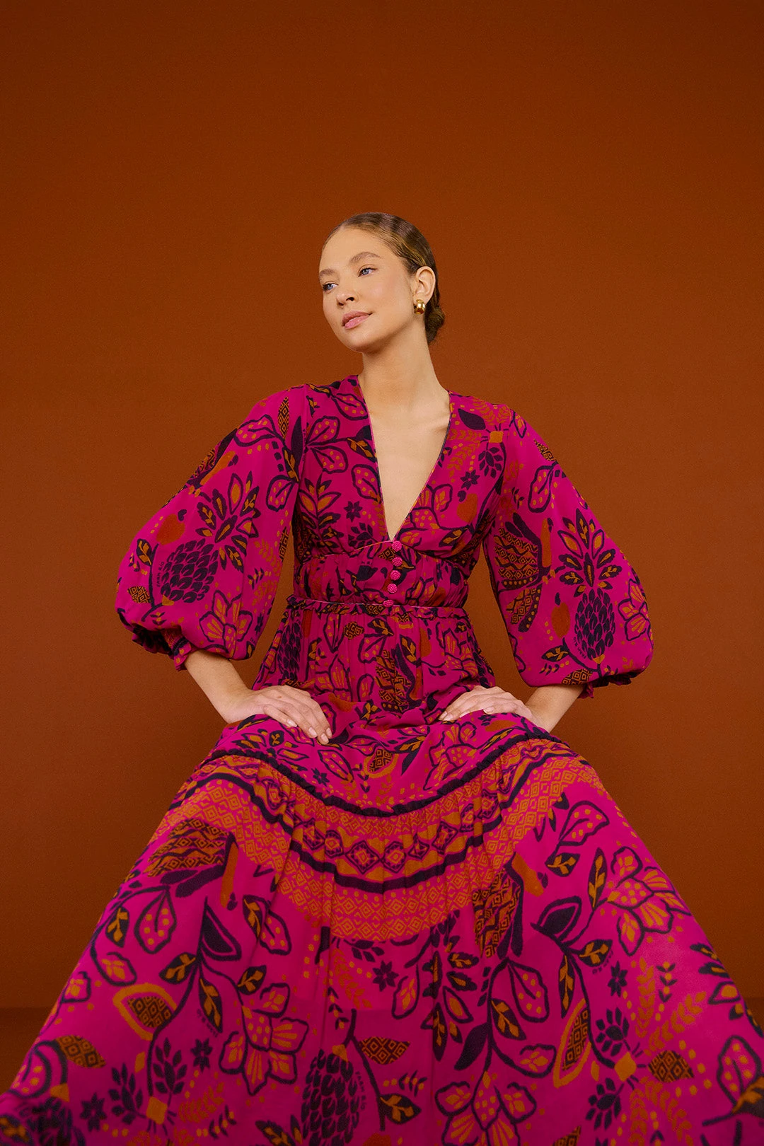 Farm Rio Pink Macaw Forest Maxi Dress 3 Farm Rio Pink Macaw Forest Maxi Dress