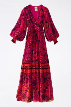 Farm Rio Pink Macaw Forest Maxi Dress 13 Farm Rio Pink Macaw Forest Maxi Dress -Farm Rio Fashion Store 303789 06