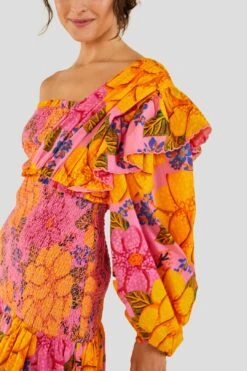 Farm Rio Flowers Garden One Shoulder Mini Dress 12 Farm Rio Flowers Garden One Shoulder Mini Dress -Farm Rio Fashion Store 303791 05