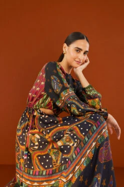 Farm Rio Shiny Mixed Scarves Cut Out Midi Dress 11 Farm Rio Shiny Mixed Scarves Cut Out Midi Dress -Farm Rio Fashion Store 303802 05 1