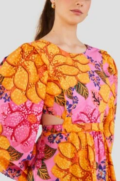 Farm Rio Flowers Garden Organic Cotton Midi Dress 12 Farm Rio Flowers Garden Organic Cotton Midi Dress -Farm Rio Fashion Store 303806 03