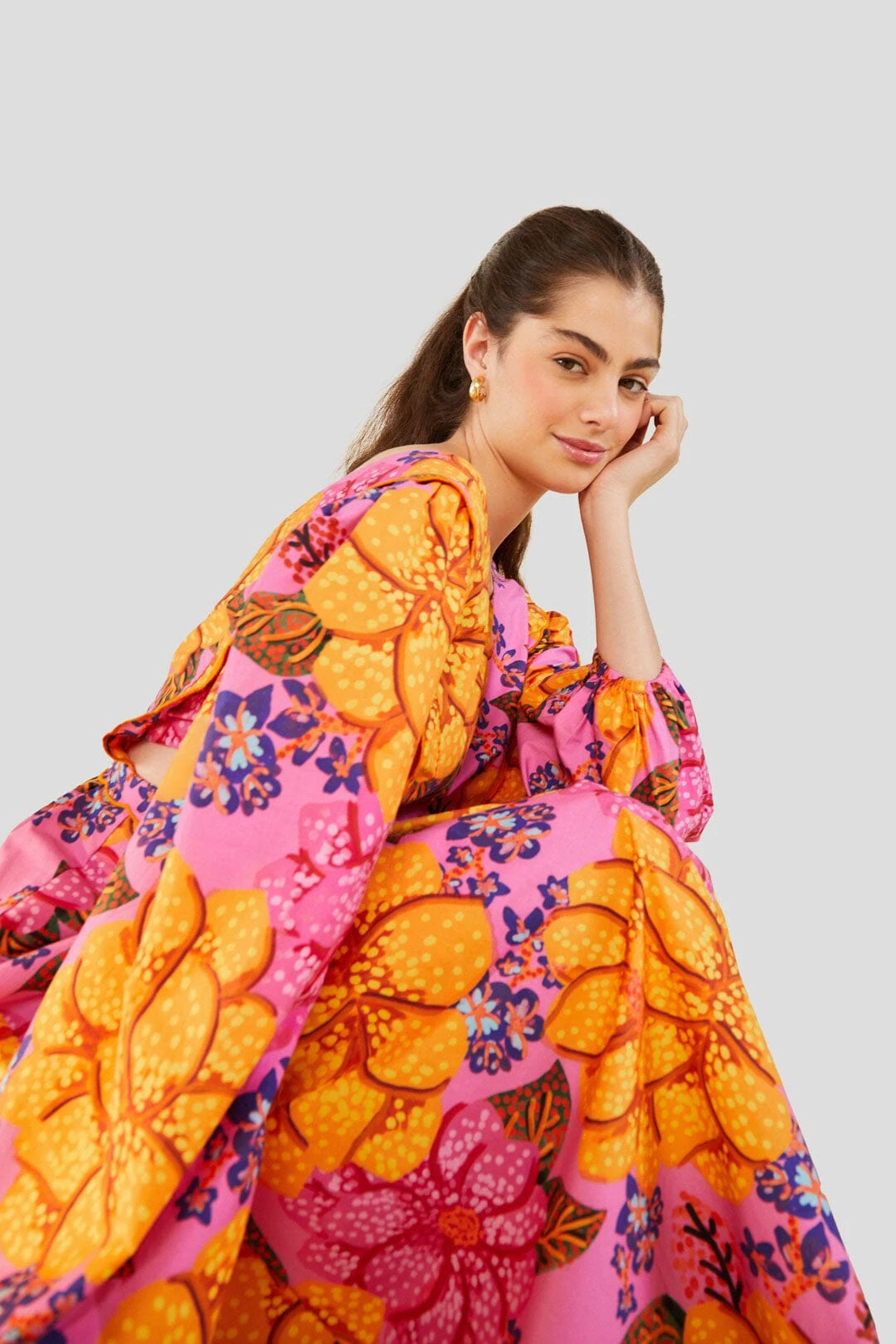 Farm Rio Flowers Garden Organic Cotton Midi Dress 5 Farm Rio Flowers Garden Organic Cotton Midi Dress - Image 3