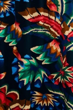 Farm Rio Black Chevron Forest Lenzing™ Ecovero™ Viscose Dress -Farm Rio Fashion Store 303809 05