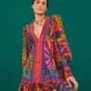 Farm Rio Graphic Foliage Lenzing™ Ecovero™ Viscose Mini Dress -Farm Rio Fashion Store 303810 01