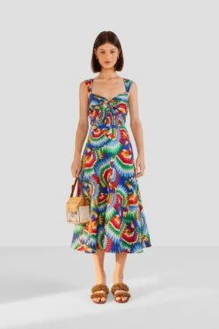 Farm Rio Chevron Toucans Midi Dress -Farm Rio Fashion Store 303814 02