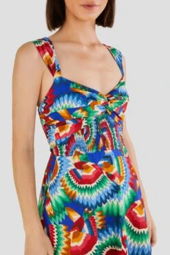 Farm Rio Chevron Toucans Midi Dress -Farm Rio Fashion Store 303814 03