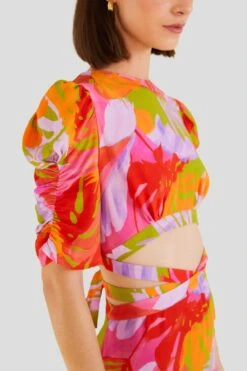 Farm Rio Colorful Leaves Midi Dress -Farm Rio Fashion Store 303823 03