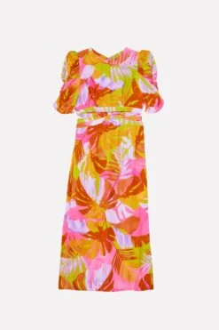 Farm Rio Colorful Leaves Midi Dress -Farm Rio Fashion Store 303823 06