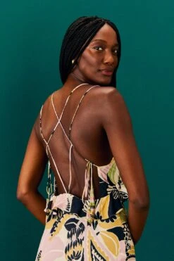 Farm Rio Sand Vintage Forest Lenzing™ Ecovero™ Viscose Midi Dress -Farm Rio Fashion Store 303824 03