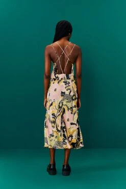 Farm Rio Sand Vintage Forest Lenzing™ Ecovero™ Viscose Midi Dress -Farm Rio Fashion Store 303824 04