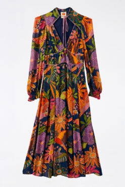 Farm Rio Navy Cool Macaw Midi Dress 13 Farm Rio Navy Cool Macaw Midi Dress -Farm Rio Fashion Store 303830 06