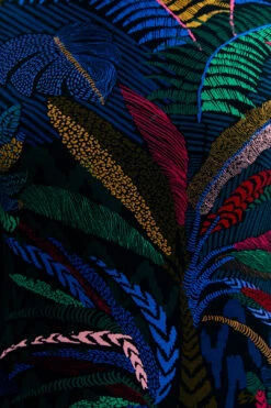 Farm Rio Amazonia Night Lenzing™ Ecovero™ Viscose Midi Dress -Farm Rio Fashion Store 303850 04