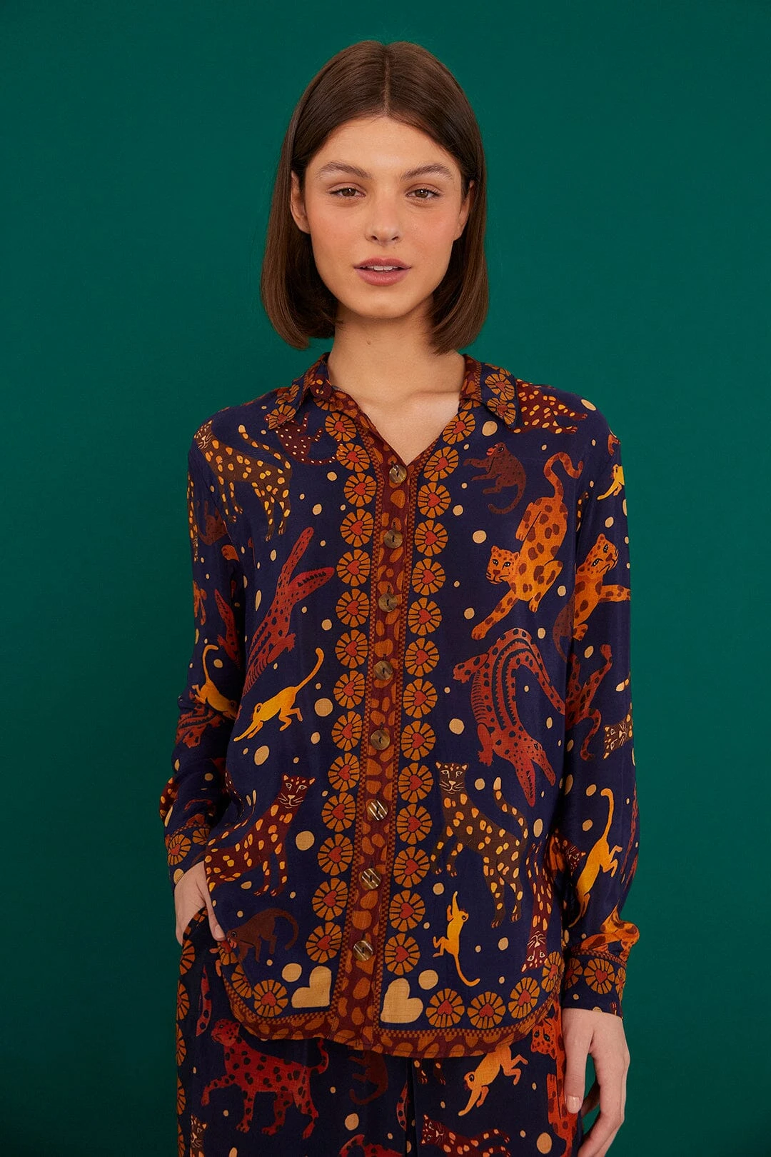 Farm Rio Navy Animal Sky Shirt 3 Farm Rio Navy Animal Sky Shirt