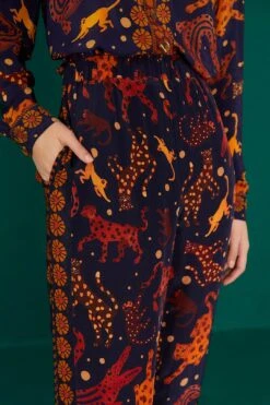 Farm Rio Navy Animal Sky Pants -Farm Rio Fashion Store 303899 02