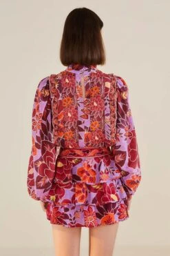 Farm Rio Sweet Floral Layered Mini Skirt -Farm Rio Fashion Store 303902 03