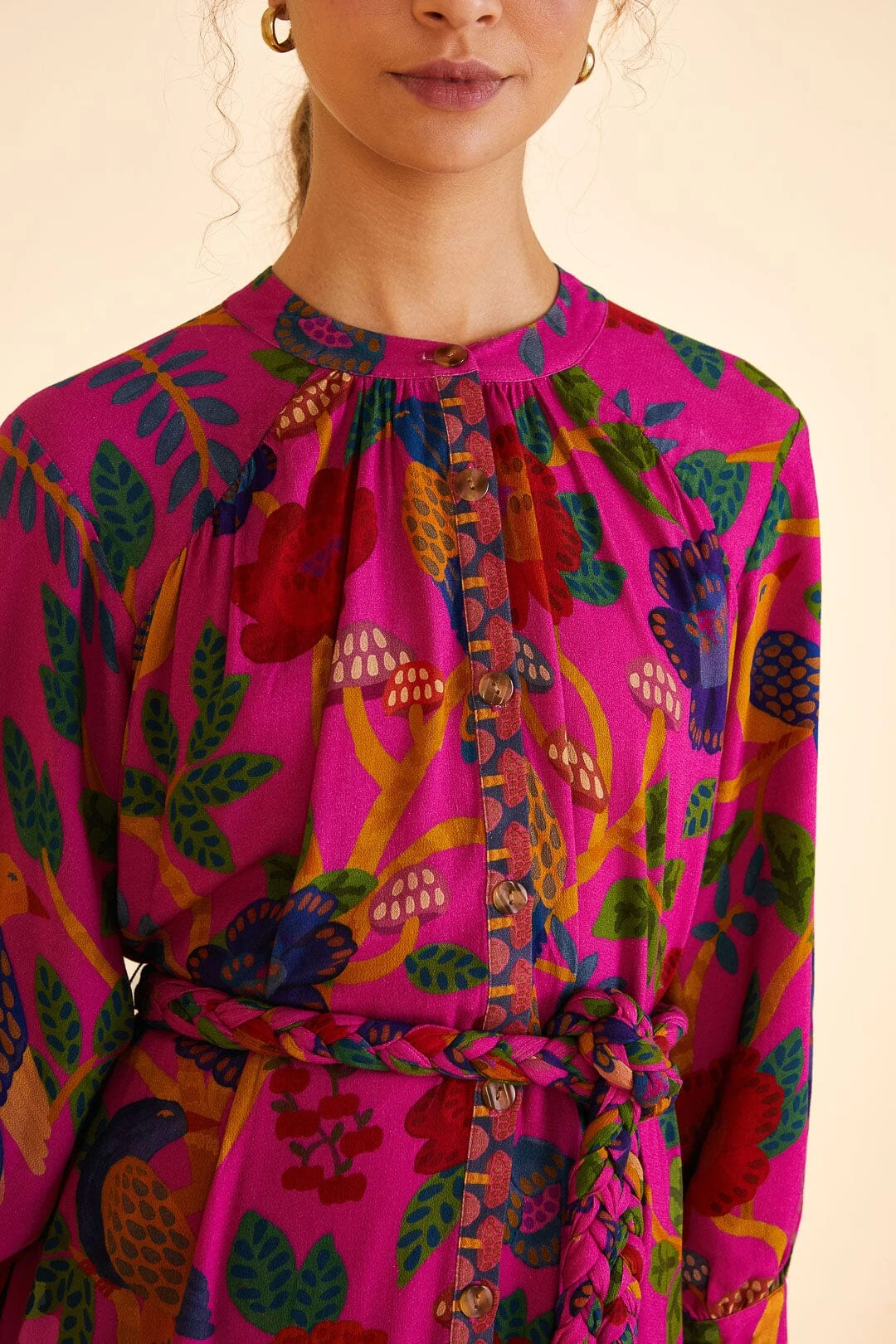 Farm Rio Pink Sweet Forest Mini Dress 5 Farm Rio Pink Sweet Forest Mini Dress - Image 3