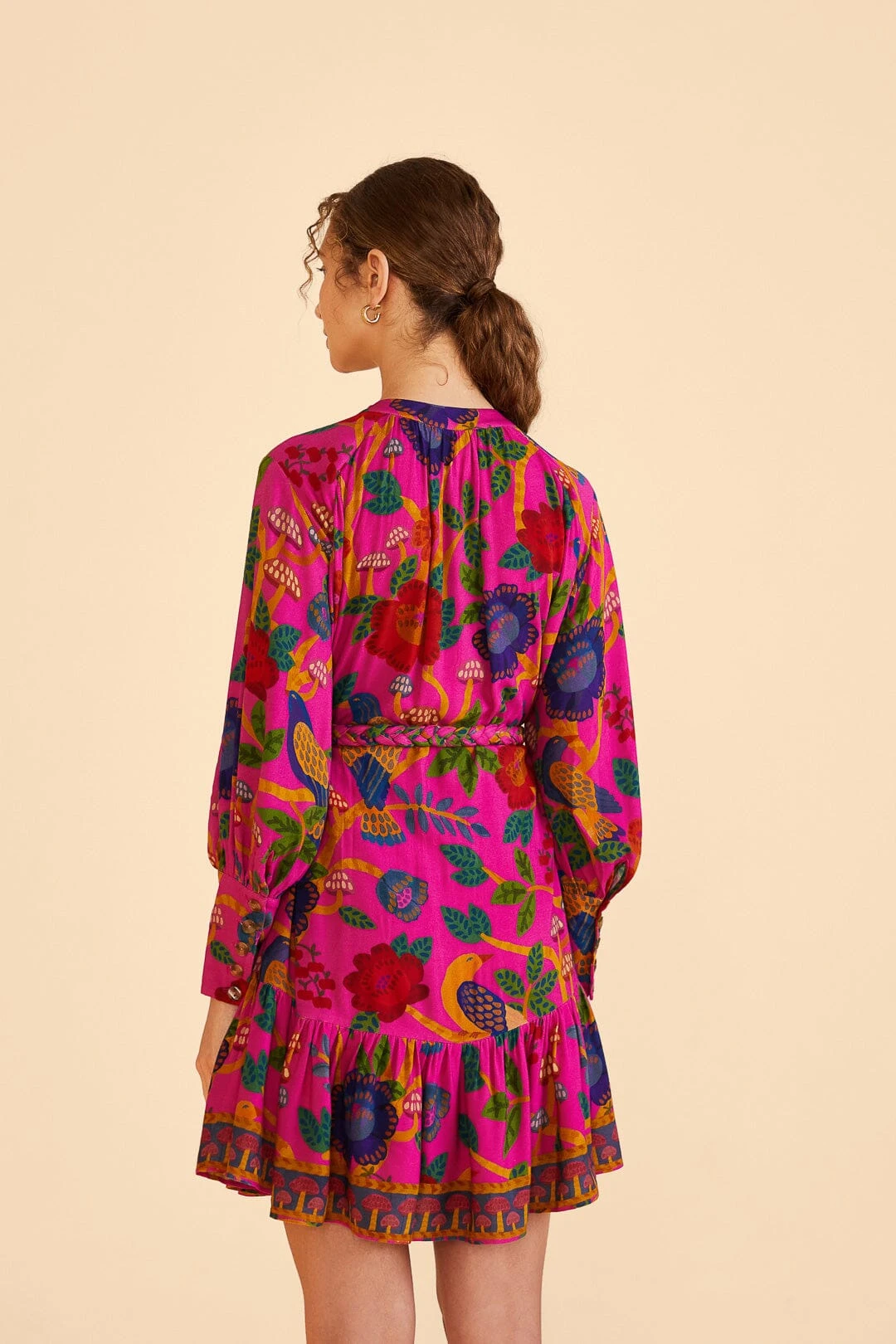 Farm Rio Pink Sweet Forest Mini Dress 4 Farm Rio Pink Sweet Forest Mini Dress - Image 2