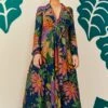 Farm Rio Navy Cool Macaw Maxi Dress 2 Farm Rio Navy Cool Macaw Maxi Dress -Farm Rio Fashion Store 303923 01