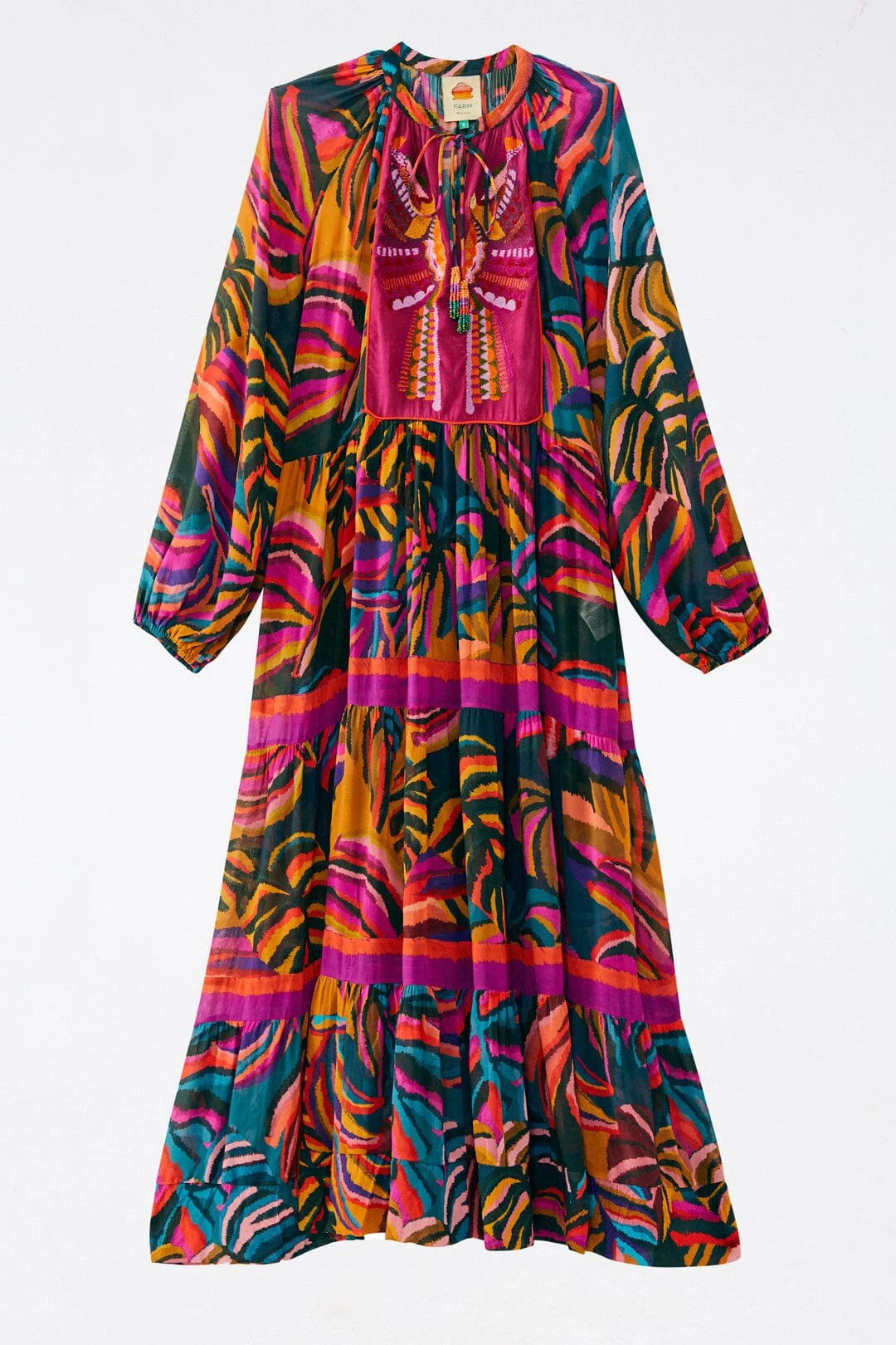 Farm Rio Graphic Foliage Embroidered Maxi Dress 8 Farm Rio Graphic Foliage Embroidered Maxi Dress - Image 6