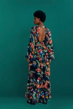 Farm Rio Black Chevron Forest Maxi Dress 7 Farm Rio Black Chevron Forest Maxi Dress -Farm Rio Fashion Store 303935 04