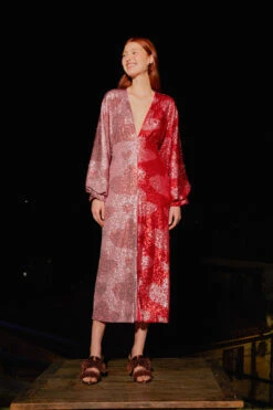 Farm Rio Hearts Sequin Midi Dress -Farm Rio Fashion Store 303943 04