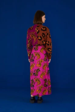Farm Rio Pink Wild Leopards Lenzing™ Ecovero™ Viscose Maxi Skirt -Farm Rio Fashion Store 303949 03