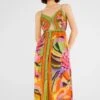 Farm Rio Toucans Scarf Lenzing™ Ecovero™ Viscose Midi Dress -Farm Rio Fashion Store 303966 01
