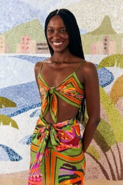 Farm Rio Toucans Scarf Lenzing™ Ecovero™ Viscose Crop Top