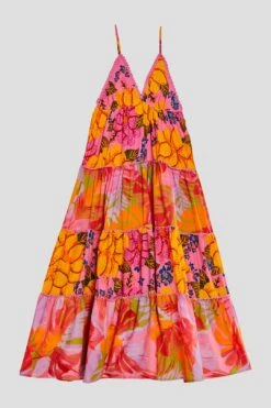 Farm Rio Mixed Pink Prints Maxi Dress -Farm Rio Fashion Store 303980 05